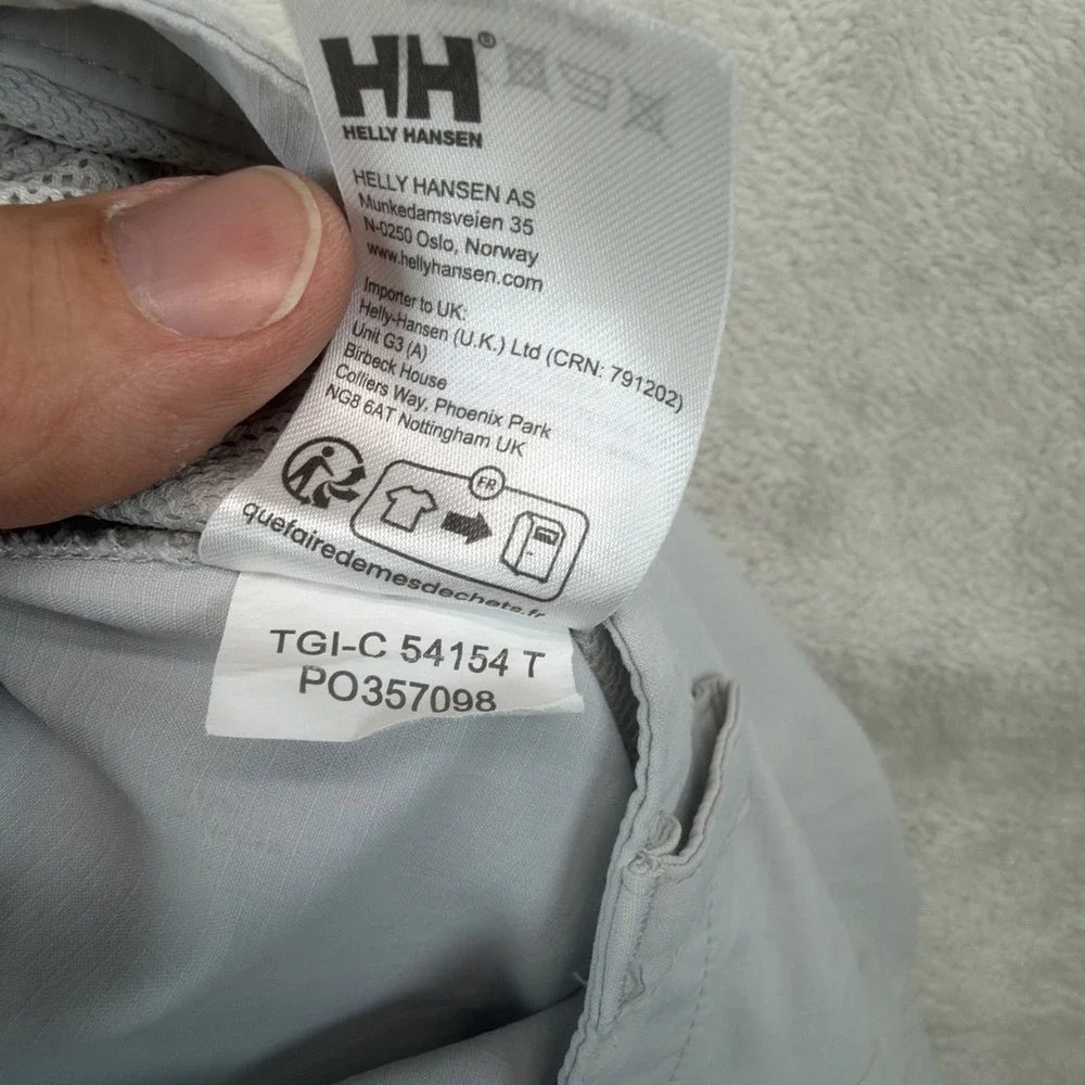 Helly Hansen Mens Cargo Shorts 34 Ripstop Hiking Outdoor Lightweight Gray Nylon